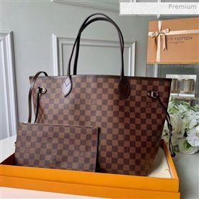 Louis Vuitton Neverfull MM Damier Ebene Canvas Tote Bag N41358 Red (KI-0020433)