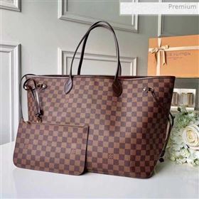 Louis Vuitton Neverfull GM Damier Ebene Canvas Tote Bag N41357 Red (KI-0020432)