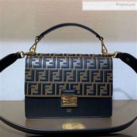 Fendi Kan U Medium FF Calfskin Top Handle Bag Brown/Black 2020 (SU-0020902)