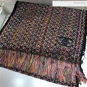 Chanel Cashmere Rainbow Woven Scarf 43x190cm Multicolor/Black (WNS-0021305)