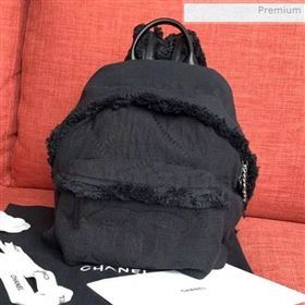 Chanel Fabric Fringe Backpack Black 2019 (XING-0021310)