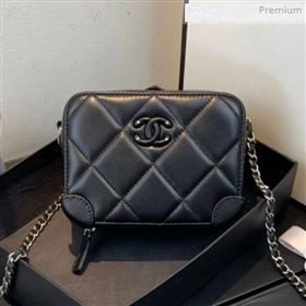 Chanel Quilted Lambskin Box Shoulder Bag AP1132 Black 2020 (KS-0021312)