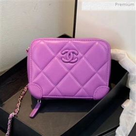 Chanel Quilted Lambskin Box Shoulder Bag AP1132 Purple 2020 (KS-0021313)