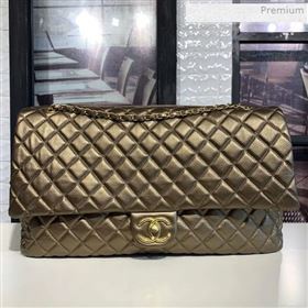 Chanel Quilted Calfskin Maxi Classic Flap Boarding Bag A91169 Champagne Gold 2020 (KS-0021315)