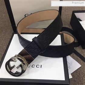 Gucci GG Star Embossed Calfskin Belt 40mm with Interlocking G Buckle Black/Pink/Green/Coffee (SJ-0021408)