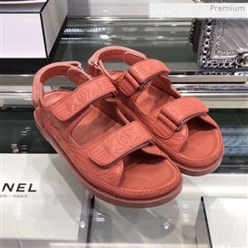 Chanel CC Strap Flat Sandals G3445 Orange 2020 (XO-0021403)