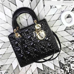 Dior My Lady Dior Medium Bag in Patent Cannage Calfskin Black/Gold 2019 (XXG-0011719)