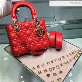 Dior MY ABCDior Medium Bag in Cannage Leather Red 2019 (XXG-9121421)