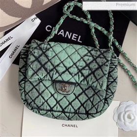 Chanel Quilted Denim Small Flap Bag Green 2020 (XING-9121905)