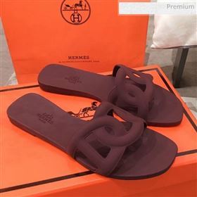 Hermes Aloha Flat Slide Sandals Burgundy 2020 (KL-0021704)