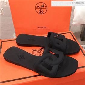 Hermes Aloha Flat Slide Sandals Black 2020 (KL-0021703)