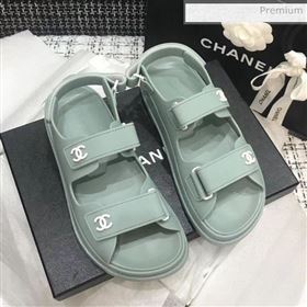 Chanel Strap Flat Sandals Green 2020 (MD-0021705)