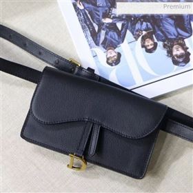 Dior Saddle Grained Leather Belt Bag Black/Gold 2019 (XXG-0021915)