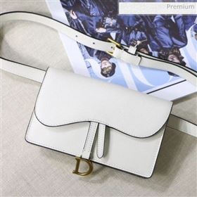 Dior Saddle Palm-Grained Leather Belt Bag White 2019 (XXG-0021913)