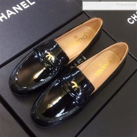 Chanel Patent Calfskin Flat Loafers G35110 Black 2020 (DLY-9120609)