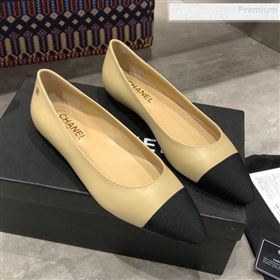 Chanel Calfskin Flat Ballerinas G35389 Beige 2019 (DLY-9120618)