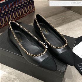 Chanel Calfskin Chain Ballerinas G35389 Black 2019 (DLY-9120617)