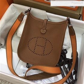 Hermes Evelyne Mini Bag in Original Togo Leather 17cm Brown (XY-9120261)