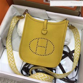 Hermes Evelyne Mini Bag in Original Togo Leather 17cm Yellow (XY-9120265)