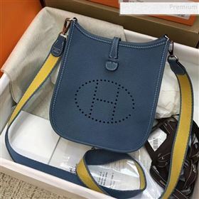 Hermes Evelyne Mini Bag in Original Togo Leather 17cm Denim Blue (XY-9120270)