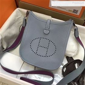 Hermes Evelyne Mini Bag in Original Togo Leather 17cm Pale Blue (XY-9120272)
