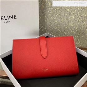 Celine Strap Grained Calfskin Wallet All Red 2019 (JQ-9120440)