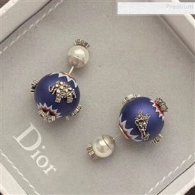 Dior Animal Charm Tribales Pearl Earrings Blue 2019 (YF-9120326)