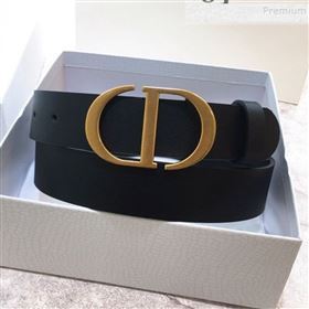 Dior Reversible Calfskin Belt 30mm with CD Buckle Black (99-9120332)