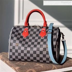 Louis Vuitton Speedy Bandouliere 25 Damier Canvas Top Handle Bag N40236 Black/White 2019 (KD-9120216)