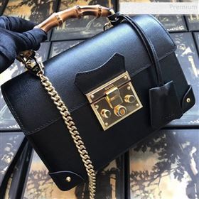Gucci Padlock Leather Small Bamboo Shoulder Bag ‎603221 Black 2019 (DLH-9121013)