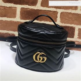 Gucci GG Marmont Mini Round Backpack 598594 Black 2019 (DLH-9121018)