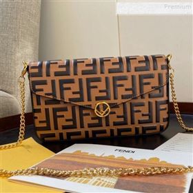 Fendi FF Wallet on Chian WOC with Pouches/Mini Bag Yellow 2019 (AFEI-9121056)