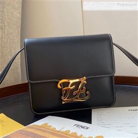 Fendi Karligraphy Calfskin FF Clasp Flap Bag Black 2019 (AFEI-9121061)