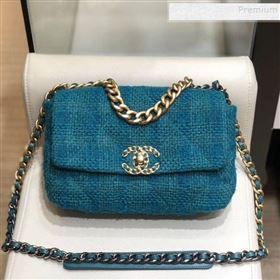 Chanel 19 Tweed Small Flap Bag AS1160 Dark Blue 2019 (SMJD-9120901)