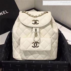 Chanel Grained Calfskin Backpack AS1371 White 2020 (KAIS-9120912)