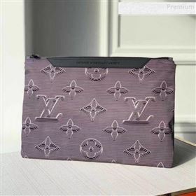 Louis Vuitton Mens Monogram Reversible Pouch M68777 Grey/Black/Rainbow 2019 (KIKI-9121001)