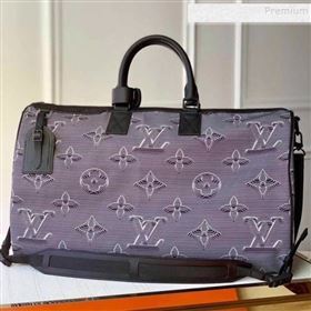 Louis Vuitton Mens Monogram Reversible Keepall Bandoulière 50 Travel Bag M44939 Grey/Black/Rainbow 2019 (KIKI-9121002)