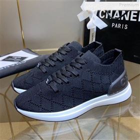 Chanel Quilted Knit Fabric Sneakers G35549 Black 2020 (MD-9121223)