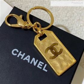 chaneI Metal Tag Bag Charm and Key Holder Gold 2019 (YF-9121248)