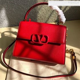 Valentino Small VSLING Grainy Calfskin Top Handle Bag 0530S Red 2019 (JD-9121109)