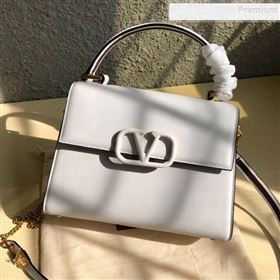 Valentino Small VSLING Grainy Calfskin Top Handle Bag 0530S White 2019 (JD-9121111)