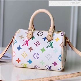 Louis Vuitton Colored Monogram Nano Speedy Top Handle Bag M61252 White 2019 (KIKI-9121324)