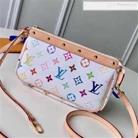 Louis Vuitton Colored Monogram Pochette Pouch M92649 White 2019 (KIKI-9121327)