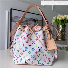 Louis Vuitton Colored Monogram Canvas Bucket Bag M42229 White (KIKI-9121330)