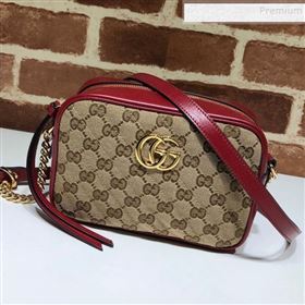 Gucci GG Canvas Leather Mini Bag 448065 Red 2019 (DLH-9121411)