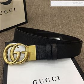 Gucci Reversible Calfskin Belt 40mm with GG Buckle Black/Gold 2019 (SJ-9121830)