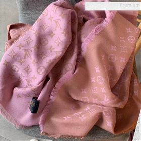 Louis Vuitton Monogram Duo Wool Silk Scarf 70x200cm Light Pink (WNS-9121835)