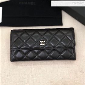 Chanel Classic Quilted Lambskin Flap Wallet A50096 Black/Silver (YD-9121901)