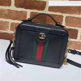 Gucci Ophidia Leather Mini Shoulder Bag 602576 Black 2020 (DLH-9121925)