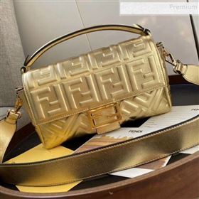 Fendi Baguette Gold Leather Medium Bag 2019 (AFEI-9121931)